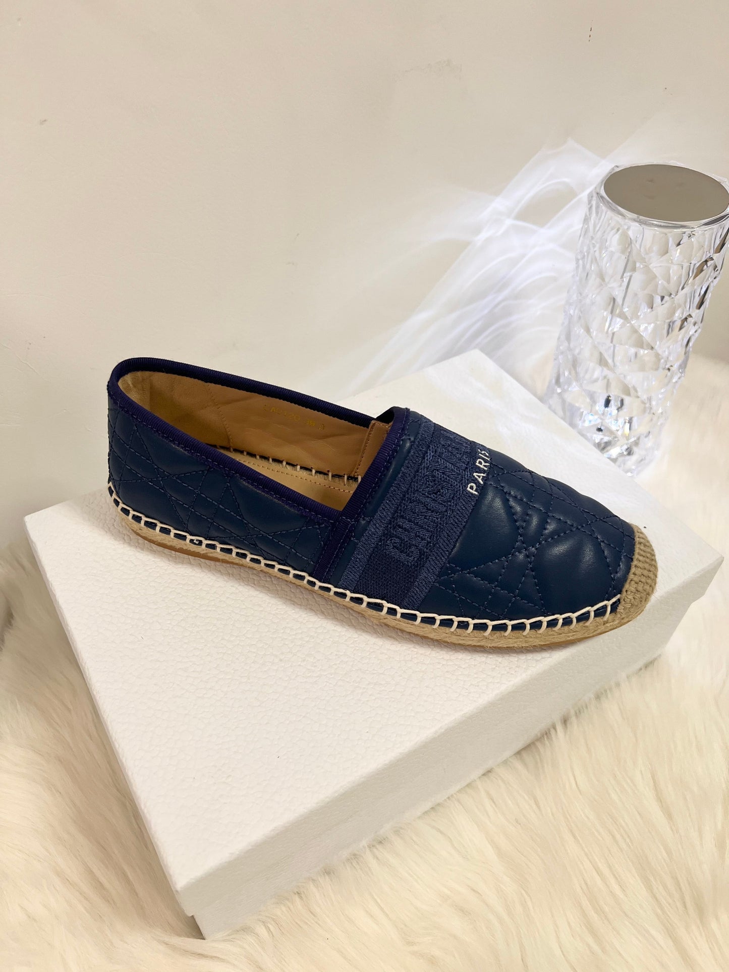 GRANVILLE ESPADRILLE NAVY BLUE QUILTED CANNAGE CALFSKIN mysite