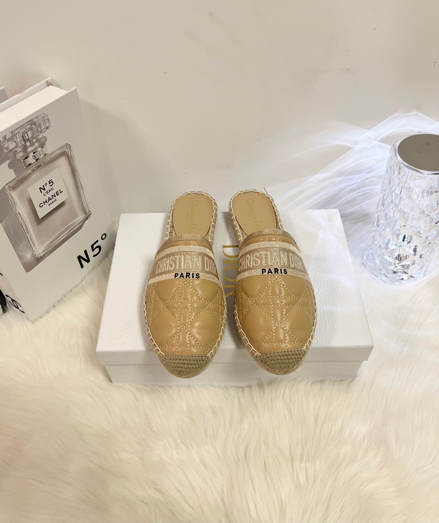 GRANVILLE ESPADRILLE MULE CAMEL BEIGE QUILTED CANNAGE CALFSKIN mysite