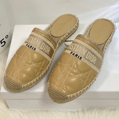 GRANVILLE ESPADRILLE MULE CAMEL BEIGE QUILTED CANNAGE CALFSKIN mysite