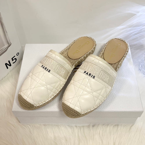 GRANVILLE ESPADRILLE MULE WHITE QUILTED CANNAGE CALFSKIN mysite