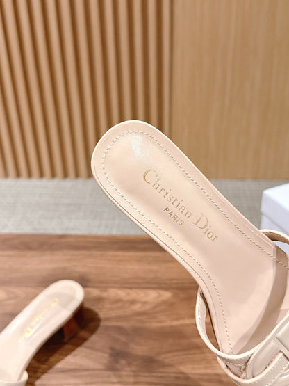 DIOR 26S HEEL SANDALS IN BEIGE CALFSKIN STRAPPY mysite