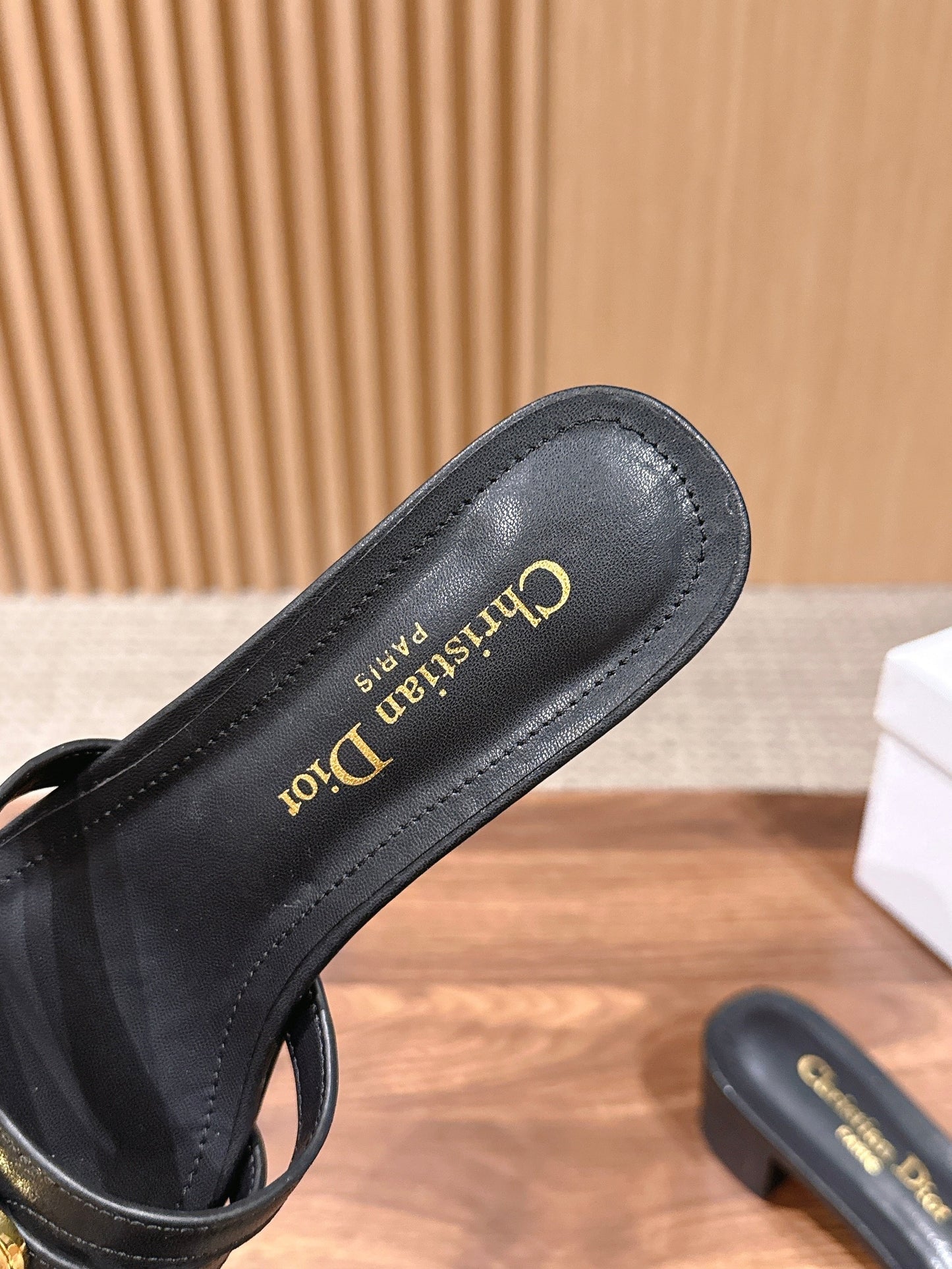 DIOR 26S MID HEEL SANDALS IN BLACK CALFSKIN MULTI STRAP GOLD HARDWARE mysite