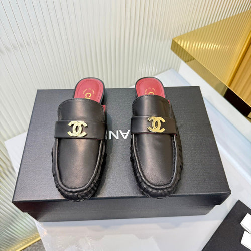 CHANEL 26S LOAFER MULES IN BLACK CALFSKIN WITH CC LOGO mysite