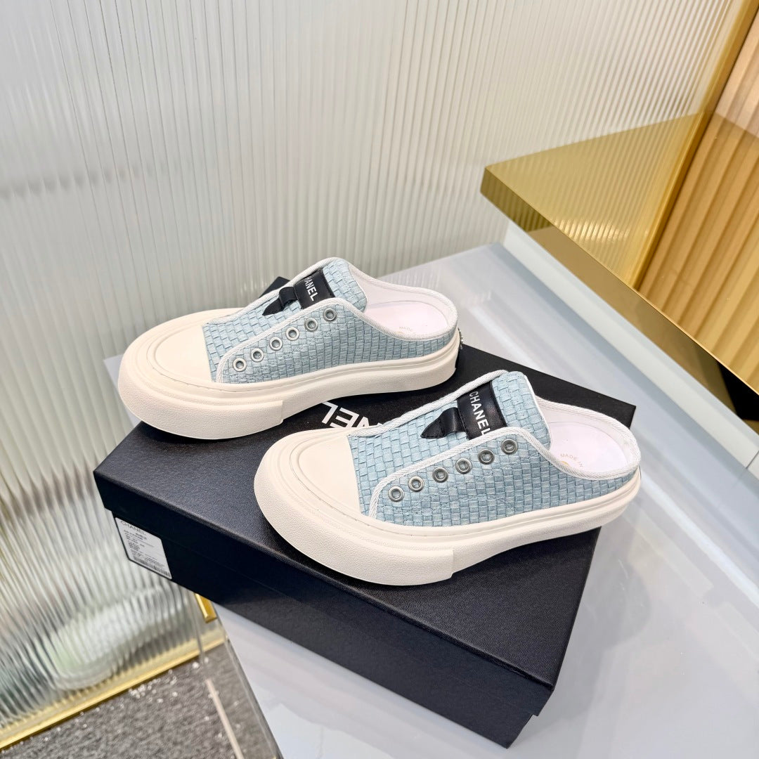 26S MULE SNEAKERS IN LIGHT BLUE WOVEN FABRIC STYLE 3 mysite