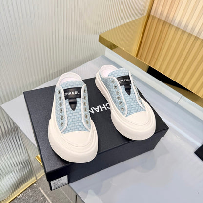 26S MULE SNEAKERS IN LIGHT BLUE WOVEN FABRIC STYLE 3 mysite