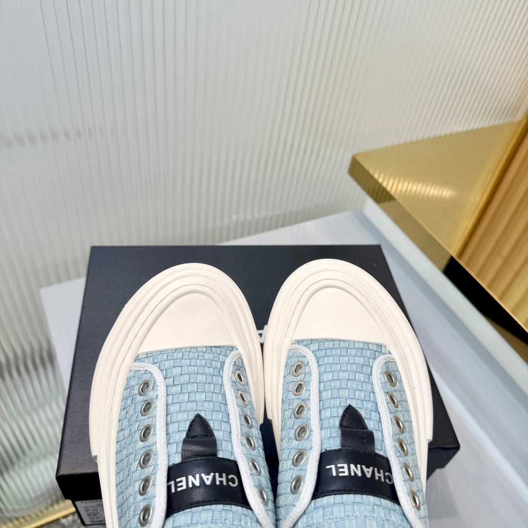 26S MULE SNEAKERS IN LIGHT BLUE WOVEN FABRIC STYLE 3 mysite