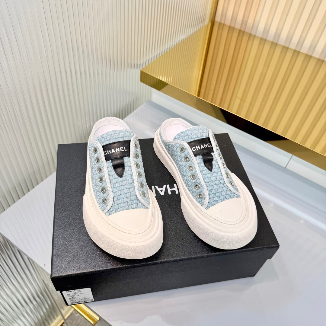 26S MULE SNEAKERS IN LIGHT BLUE WOVEN FABRIC STYLE 3 mysite