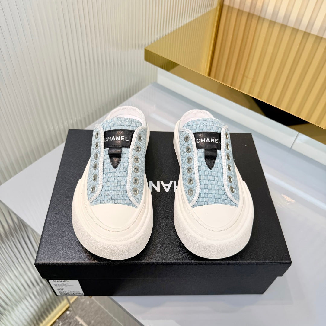 26S MULE SNEAKERS IN LIGHT BLUE WOVEN FABRIC STYLE 3 mysite