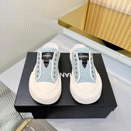 26S MULE SNEAKERS IN LIGHT BLUE WOVEN FABRIC STYLE 3 mysite