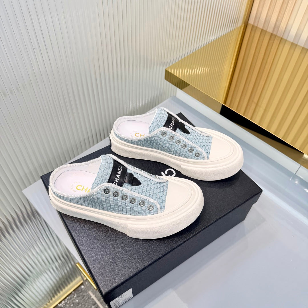 26S MULE SNEAKERS IN LIGHT BLUE WOVEN FABRIC STYLE 3 mysite