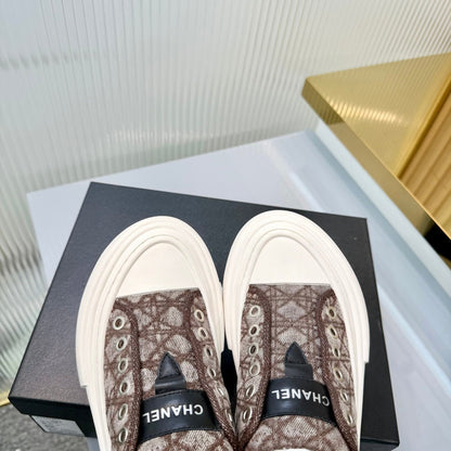 26S MULE SNEAKERS IN BROWN DIAMOND-PATTERNED WOVEN DENIM FABRIC STYLE 1 mysite