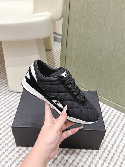 CHANEL 25S SNEAKERS IN BLACK CALFSKIN AND SUEDE mysite