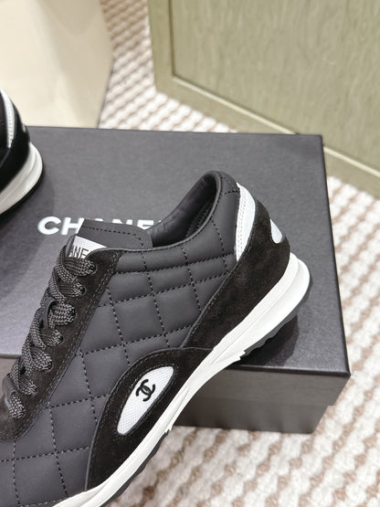 CHANEL 25S SNEAKERS IN BLACK CALFSKIN AND SUEDE mysite