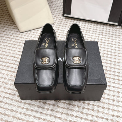 26S LOAFERS IN BLACK CALFSKIN WITH GOLD-TONE CC LOGO mysite