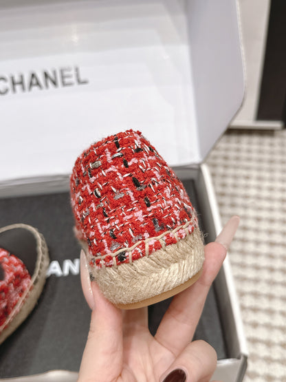 CHANEL 26S SLIP ONS IN RED MIX BLACK TWEED AND PATENT CALFSKIN mysite
