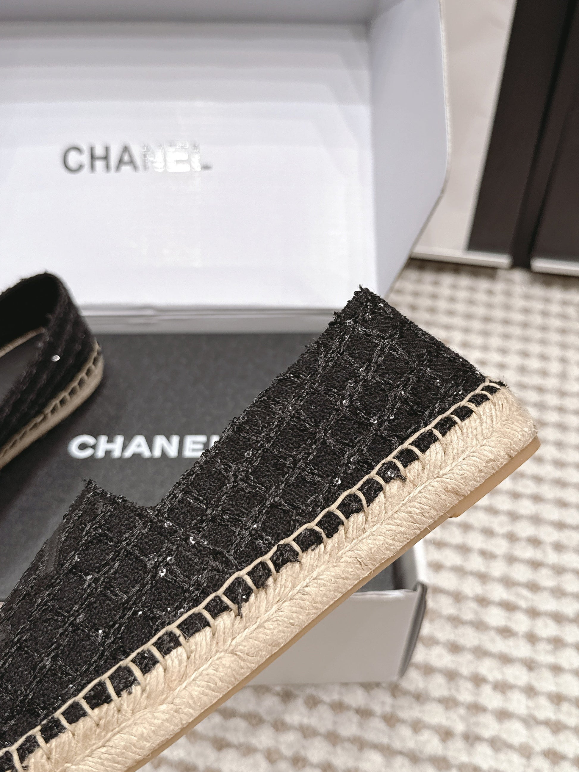 26S SLIP ONS IN BLACK TWEED AND PATENT CALFSKIN mysite
