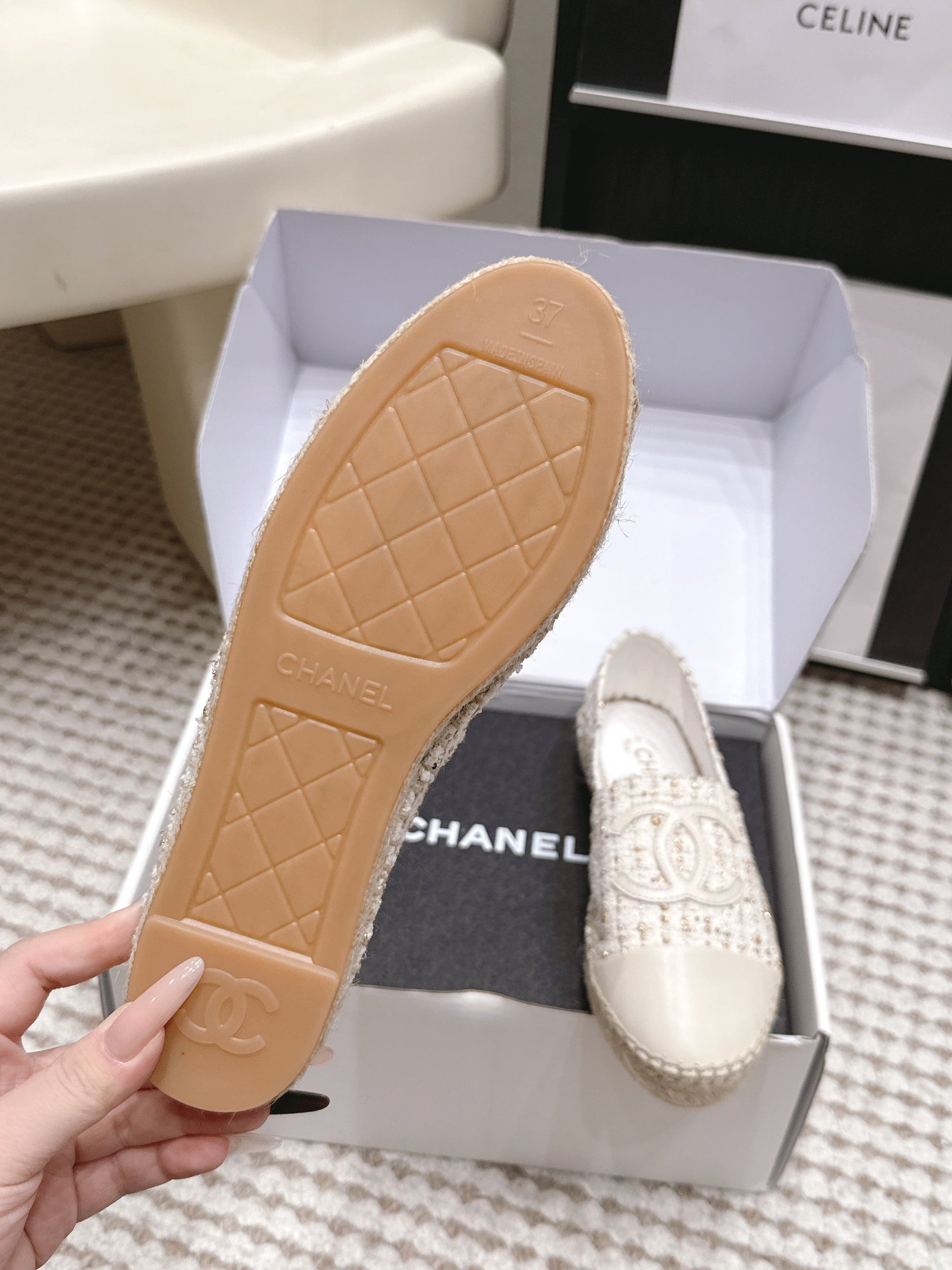 26S SLIP ONS IN WHITE TWEED AND PATENT CALFSKIN mysite