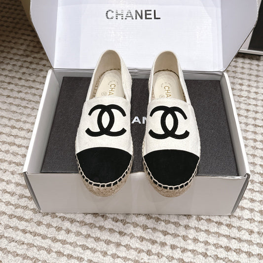 26S ESPADRILLE SLIP-ONS IN WHITE MIX BLACK SUEDE mysite