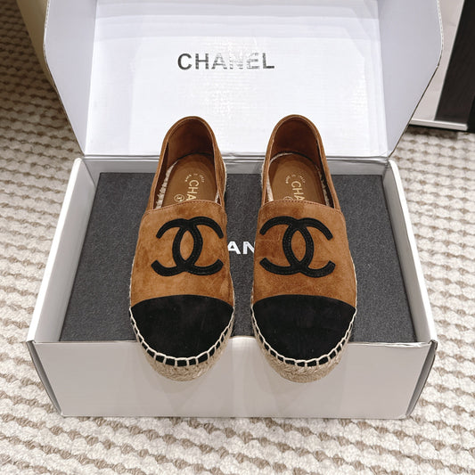 26S ESPADRILLE SLIP-ONS IN BROWN MIX BLACK SUEDE mysite