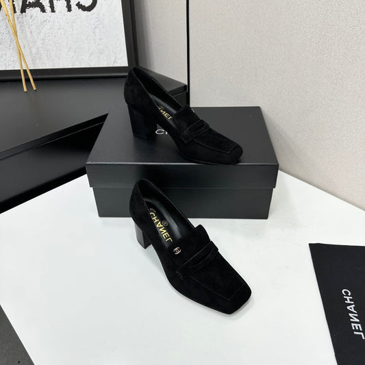 CHANEL 26S LOAFER PUMPS IN BLACK SUEDE mysite