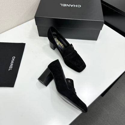 CHANEL 26S LOAFER PUMPS IN BLACK SUEDE mysite