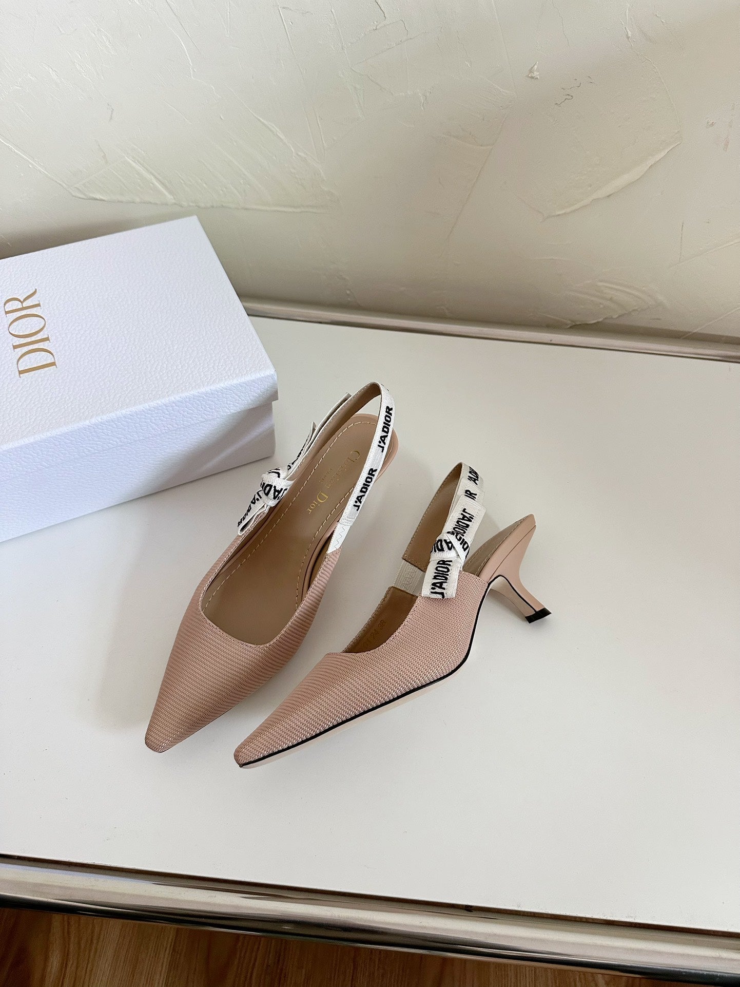 J'ADIOR SLINGBACK PUMP NUDE PINK TECHNICAL FABRIC 65 MM mysite