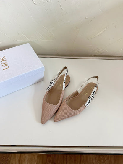 J'ADIOR SLINGBACK FLAT NUDE PINK TECHNICAL FABRIC mysite