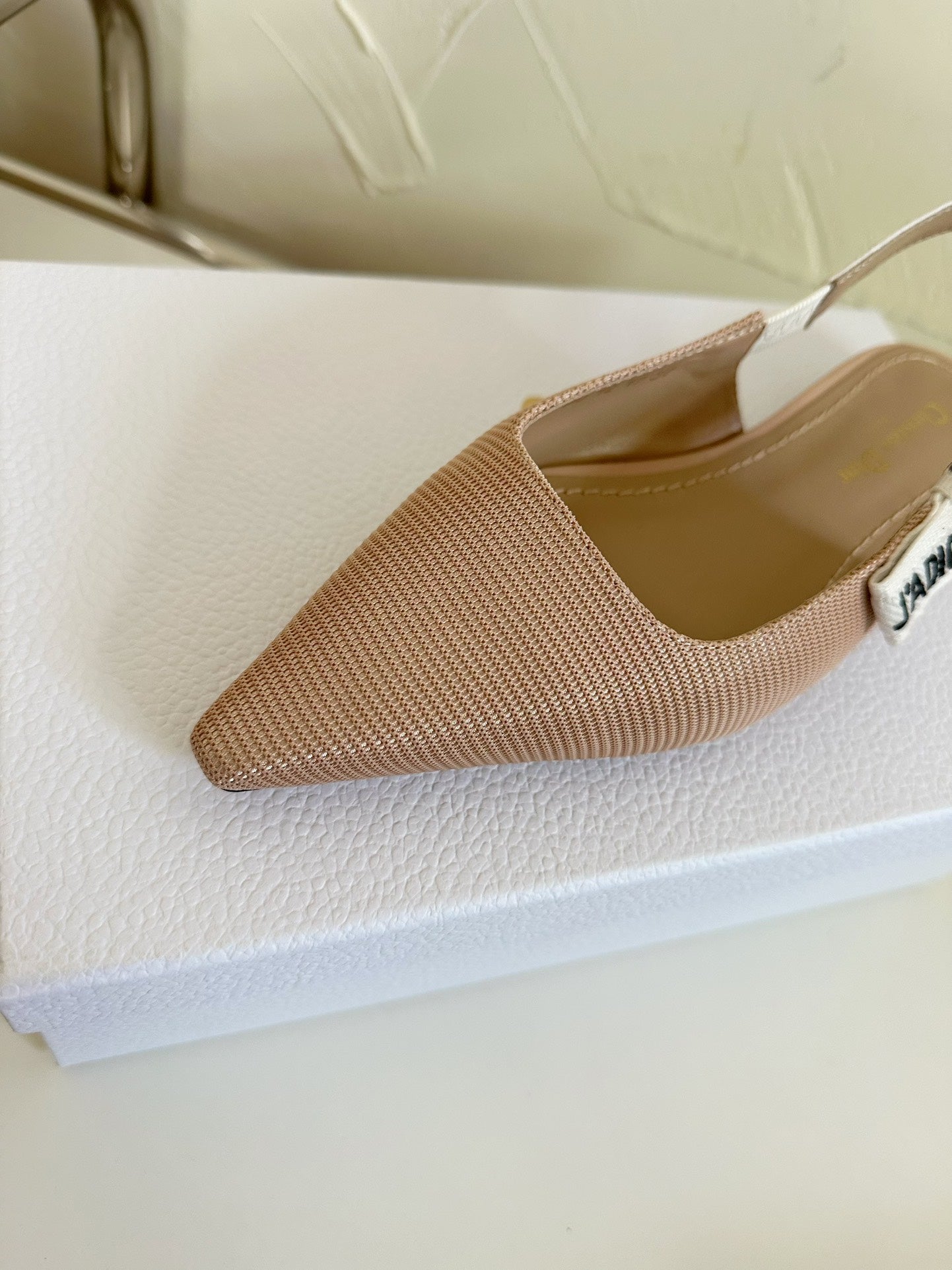 J'ADIOR SLINGBACK FLAT NUDE PINK TECHNICAL FABRIC mysite