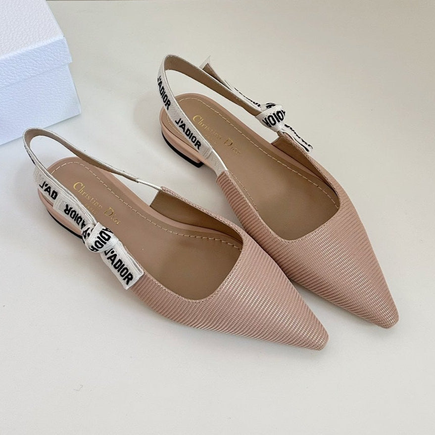 J'ADIOR SLINGBACK FLAT NUDE PINK TECHNICAL FABRIC mysite