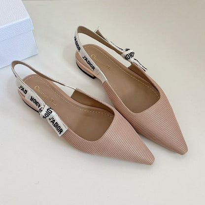 J'ADIOR SLINGBACK FLAT NUDE PINK TECHNICAL FABRIC mysite