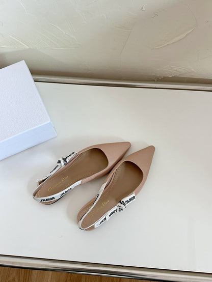J'ADIOR SLINGBACK FLAT NUDE PINK TECHNICAL FABRIC mysite