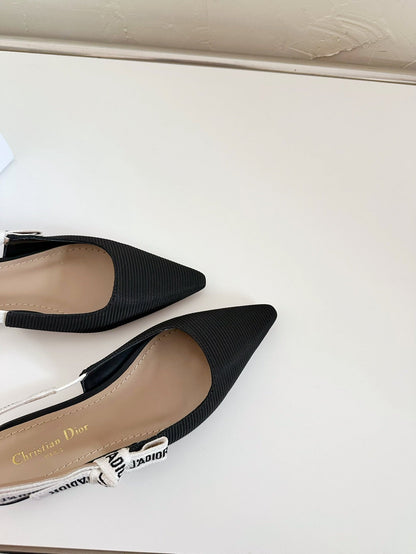 J'ADIOR SLINGBACK FLAT BLACK TECHNICAL FABRIC mysite