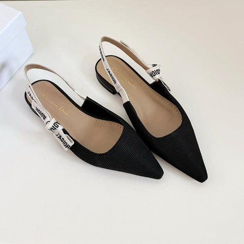 J'ADIOR SLINGBACK FLAT BLACK TECHNICAL FABRIC mysite