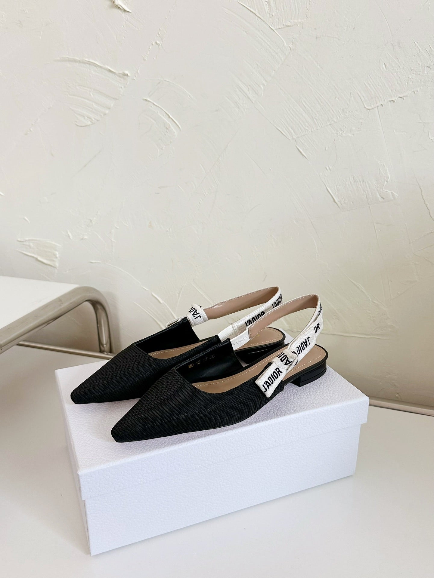 J'ADIOR SLINGBACK FLAT BLACK TECHNICAL FABRIC mysite