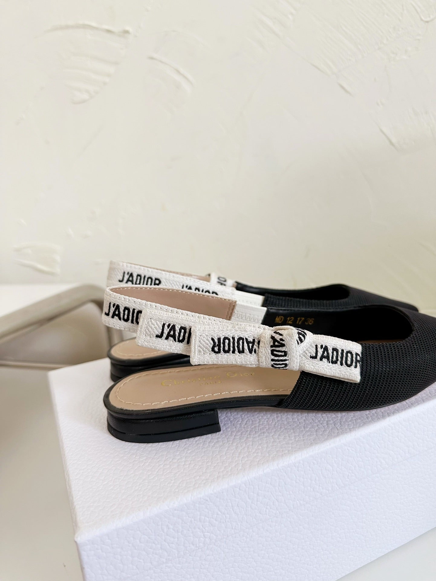 J'ADIOR SLINGBACK FLAT BLACK TECHNICAL FABRIC mysite