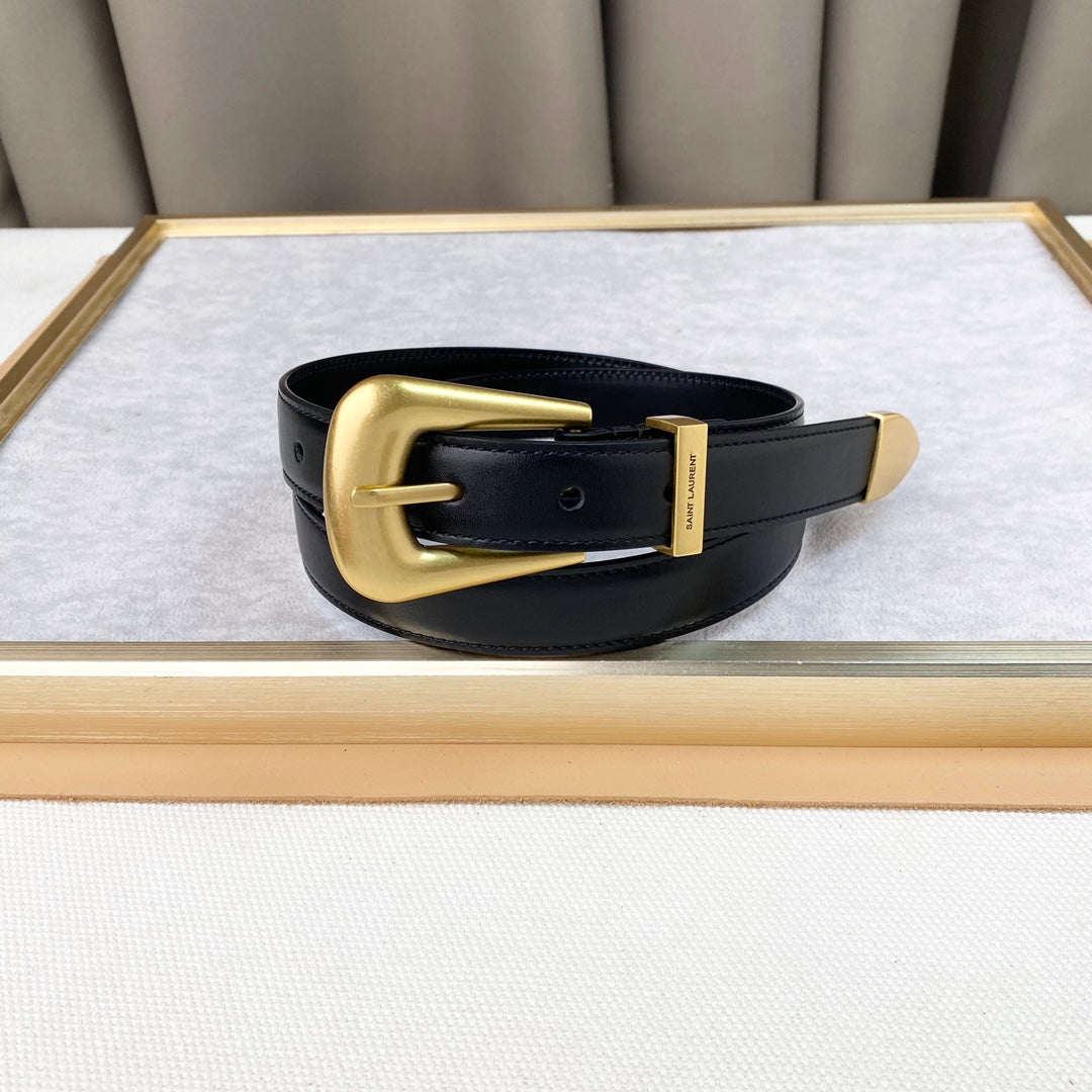 YSL 25S BELT 25 MM IN BLACK CALFSKIN 567661 mysite