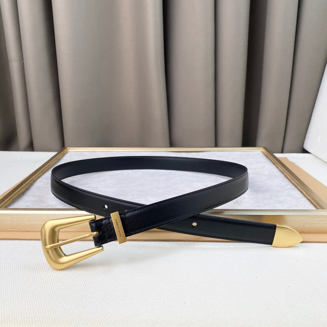 YSL 25S BELT 25 MM IN BLACK CALFSKIN 567661 mysite