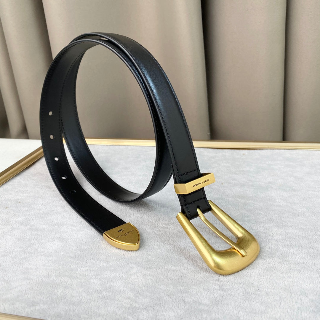 YSL 25S BELT 25 MM IN BLACK CALFSKIN 567661 mysite