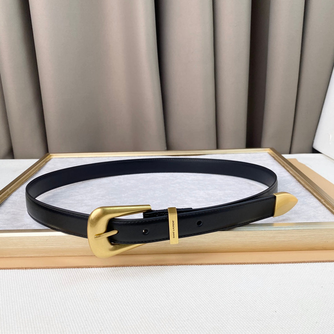 YSL 25S BELT 25 MM IN BLACK CALFSKIN 567661 mysite