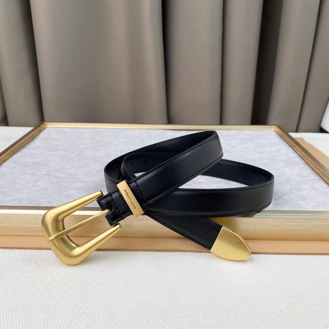 YSL 25S BELT 25 MM IN BLACK CALFSKIN 567661 mysite