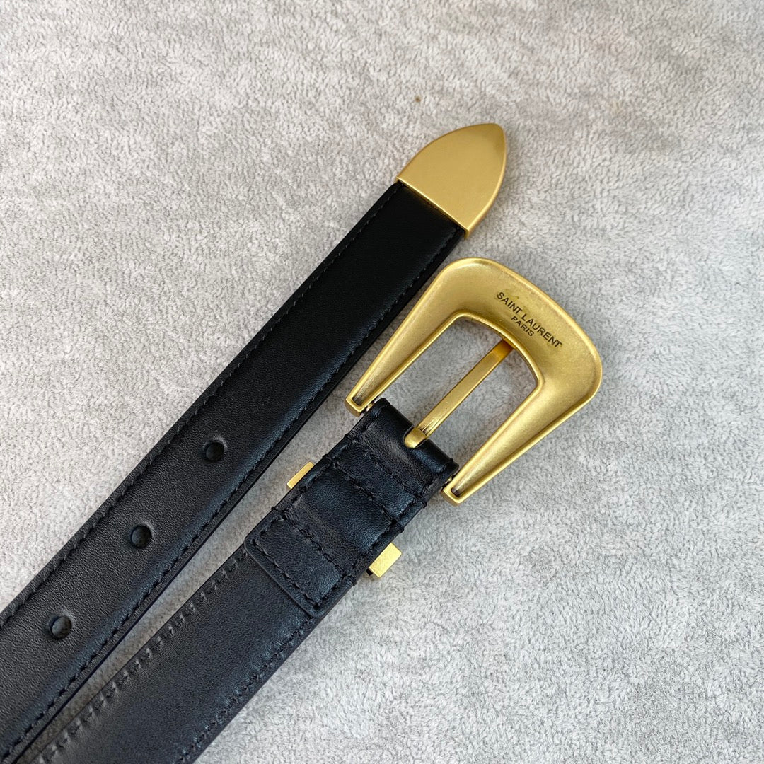 YSL 25S BELT 25 MM IN BLACK CALFSKIN 567661 mysite