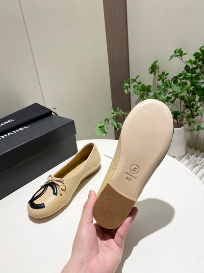 26S FLATS IN BEIGE LAMBSKIN WITH BOW mysite