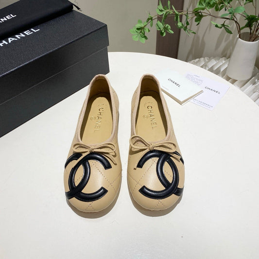 CHANEL 26S FLATS IN BEIGE LAMBSKIN WITH BOW mysite