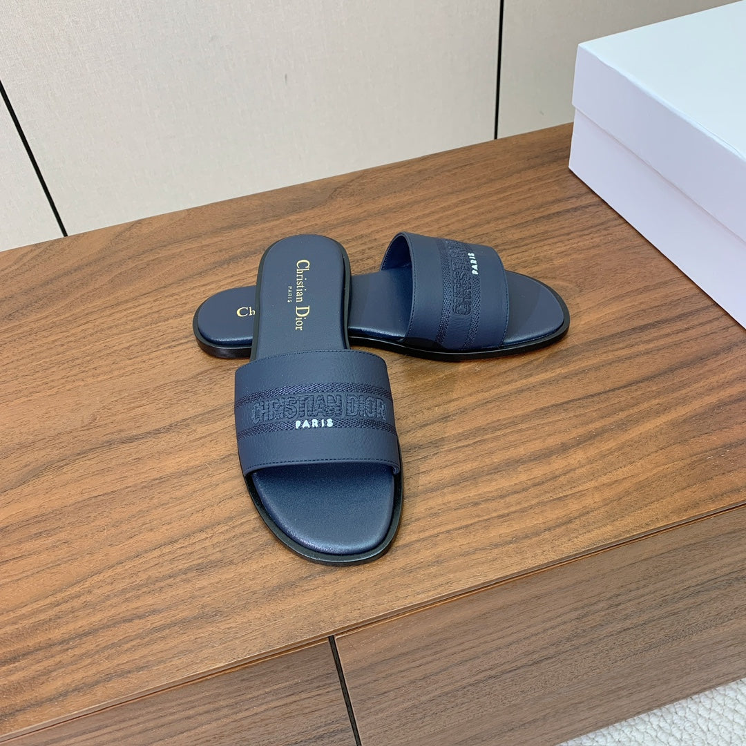 25S DWAY SLIDE IN DEEP NAVY BLUE CALFSKIN mysite