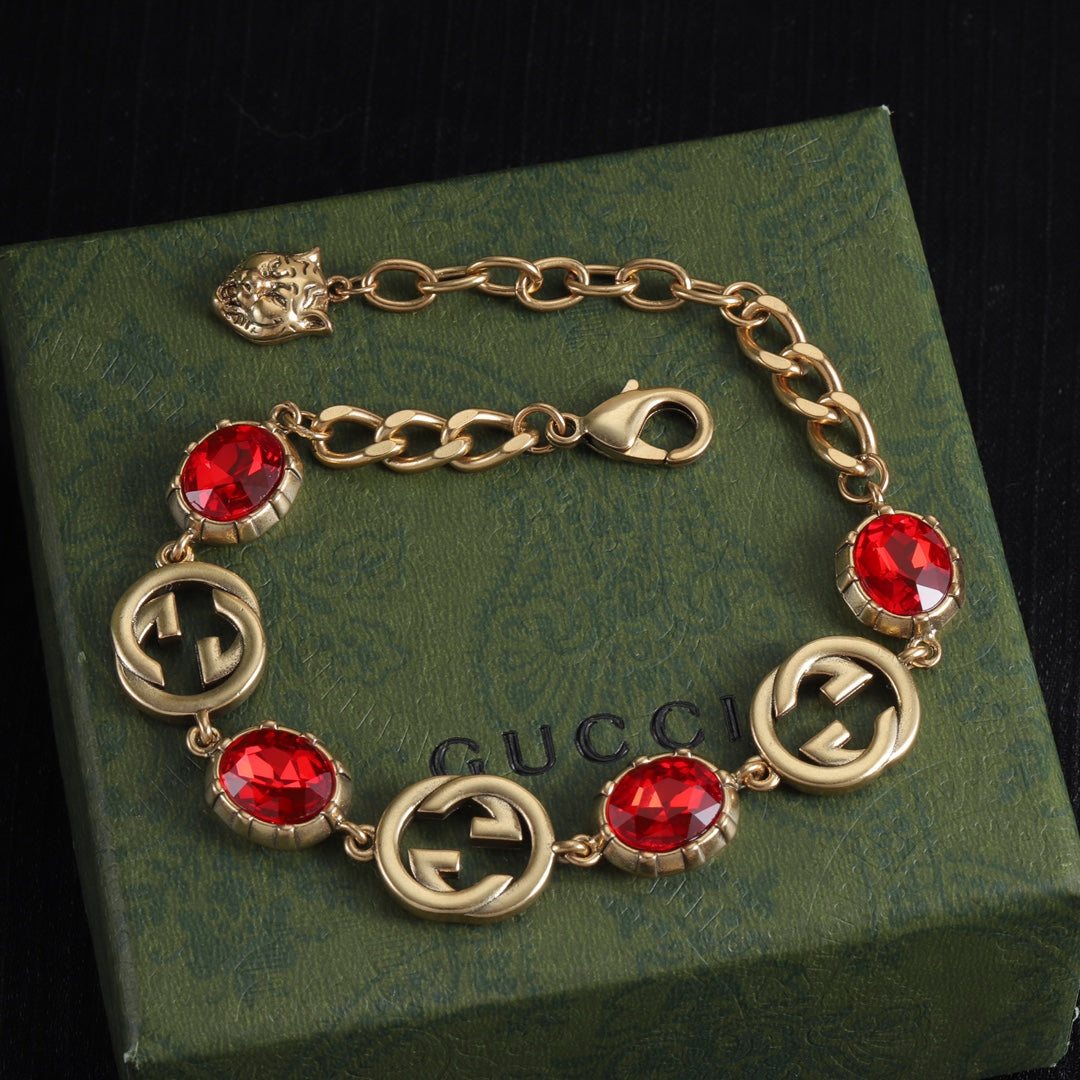 Good Fancy Design Bracelet & Earrings & Necklace(Red) mysite