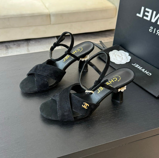 High Sandals Lambskin Black mysite
