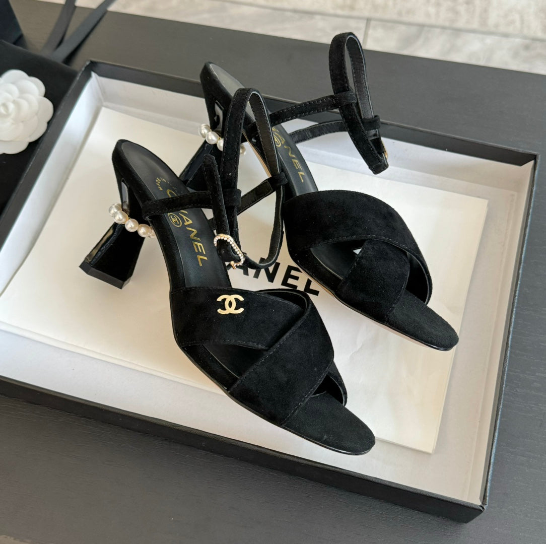 High Sandals Lambskin Black mysite