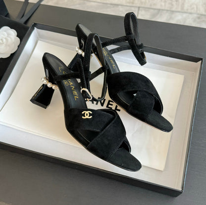 High Sandals Lambskin Black mysite