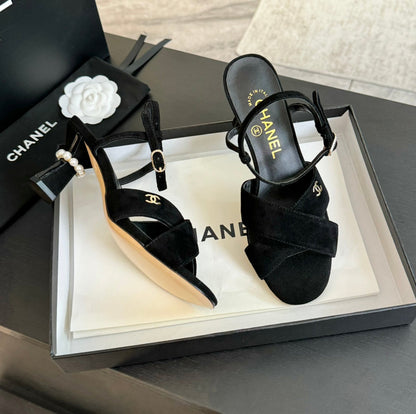 High Sandals Lambskin Black mysite