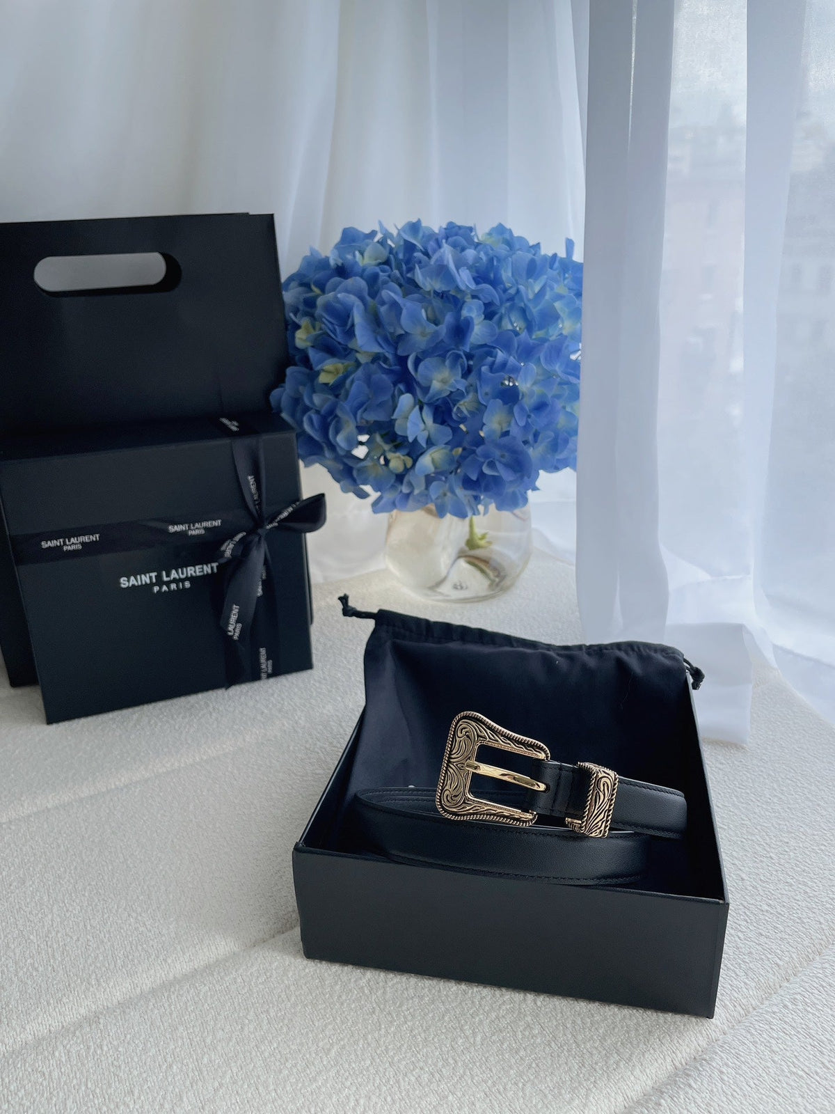 YSL 25S BELT 20 MM IN BLACK CALFSKIN 571486 mysite